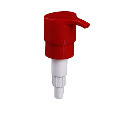 Bomba plástica del dispensador de la botella de la cerradura 24/410 rojo del tornillo para el jabón del lavado del cuerpo